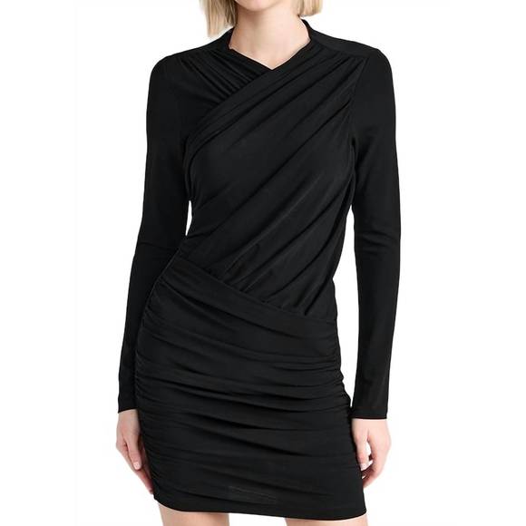 NEW ENZA COSTA matte jersey wrap dress in black - Picture 1 of 3